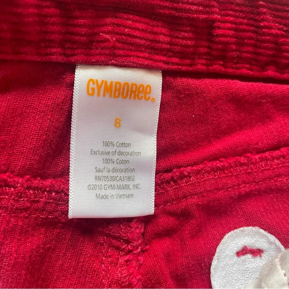 Gymboree Sweet Treats Red Gem Bow Corduroy Pants Size 8